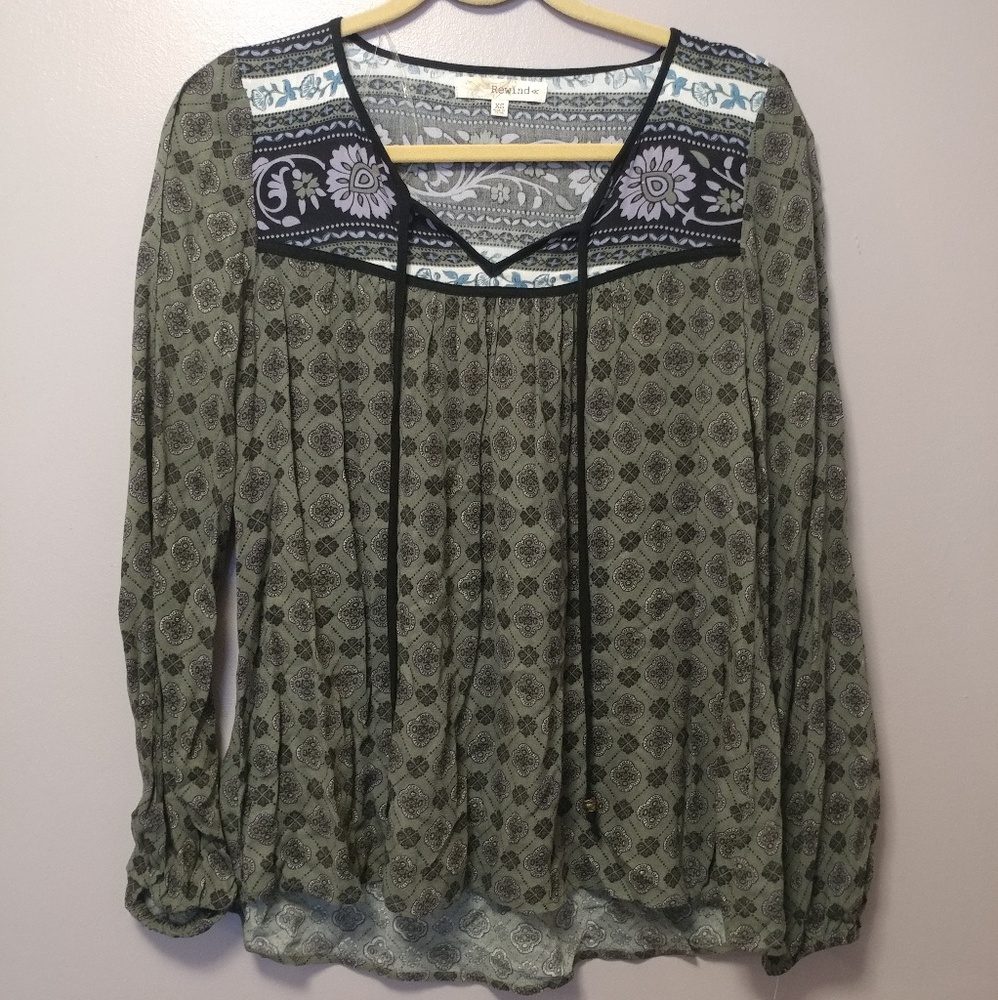 Boho peasant style blouse